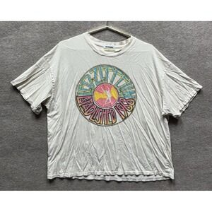 Daydreamer Shirt Women OS Beige T-Shirt Led Zeppelin Crew Tee Short Sleeve EUC